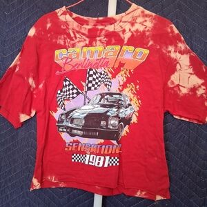 Chemistry Kids Camaro Tie-Dye T-Shirt - Red and Cream